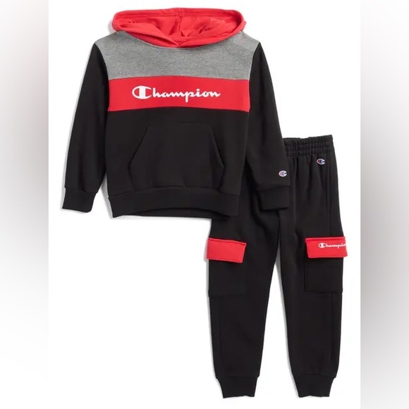 Champion Other - (NLA) Ⓜ️ Champion Kids Black and Red Jogger Set Size Medium